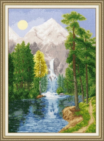 Waterfall in the montains