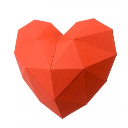 Corazón rojo - Kit de papercraft