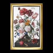 Still Life with Flowers in a Glass Vase, 1650-1683 - Lino