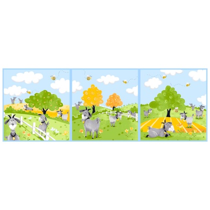 Hildy the Goat Pillow Panel 38x110cm.
