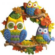 Felt Owl Wreath Applique