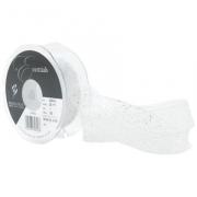 Cinta Random Glitter 25mm - Blanco