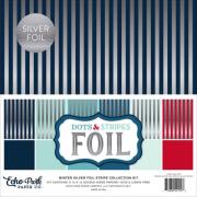Set papel para decoraciones - Winter Silver Foil Stripe