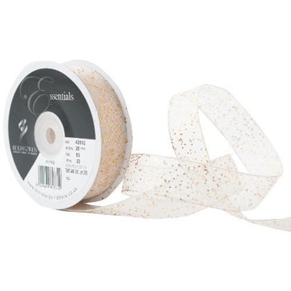 Cinta Random Glitter 25mm - Crema