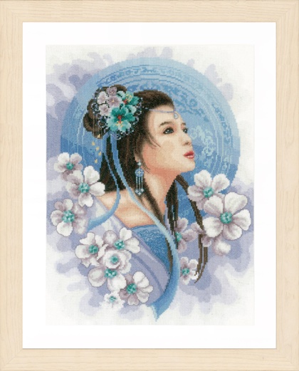 Asian lady in blue