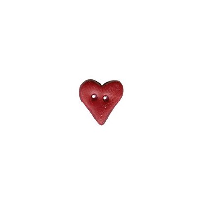 Botón - Dark Red Plain Folk Heart, Small