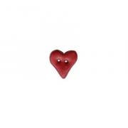 Botón - Dark Red Plain Folk Heart, Small