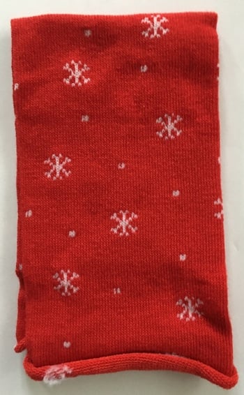 Tubular elástico - Copos de nieve - Rojo/Blanco - 30x8cm.