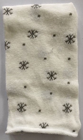 Tubular elástico - Copos de nieve - Gris/Blanco - 30x8cm.