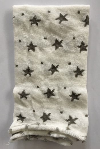 Tubular elástico - Estrellas - Gris/Blanco - 30x8cm.