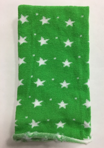 Tubular elástico - Estrellas - Verde/Blanco - 30x8cm.