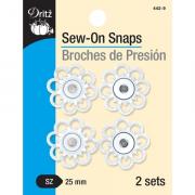 Broches de presión - Flor - Blanco