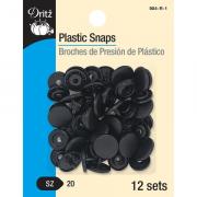 Broches de presión de plástico - Ronda negro