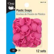 Broches de presión de plástico - Flor rosa con sonrisa