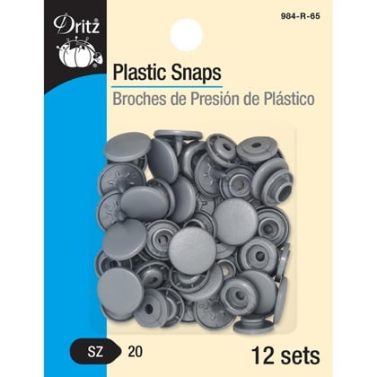 Broches de presión de plástico - Ronda de plata