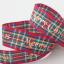 Cinta Tartan Metallic Merry Christmas 15mm - Dorado