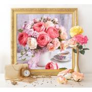 Peonies and roses