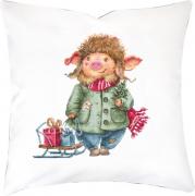 Cojín - Christmas Pig with gifts