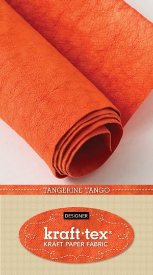 Tela de papel cuero de imitación Kraft-tex® – Mandarina Tango