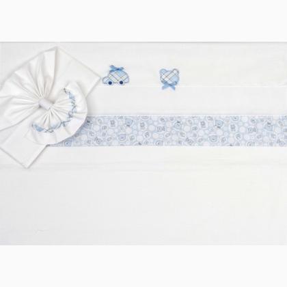 Sábana cama - Oso de lunares - Azul cielo