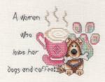 Woman Who Loves Her Dogs And Coffee