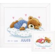 Sampler de nacimiento - Snoozing Teddy Bear