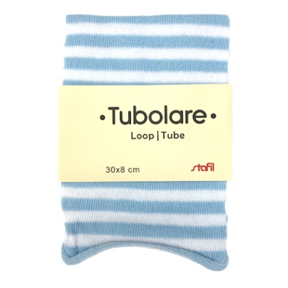 Tubular elástico - Líneas - Azul/Blanco - 30x8cm.