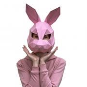 Máscara de liebre rosa - Kit de papercraft