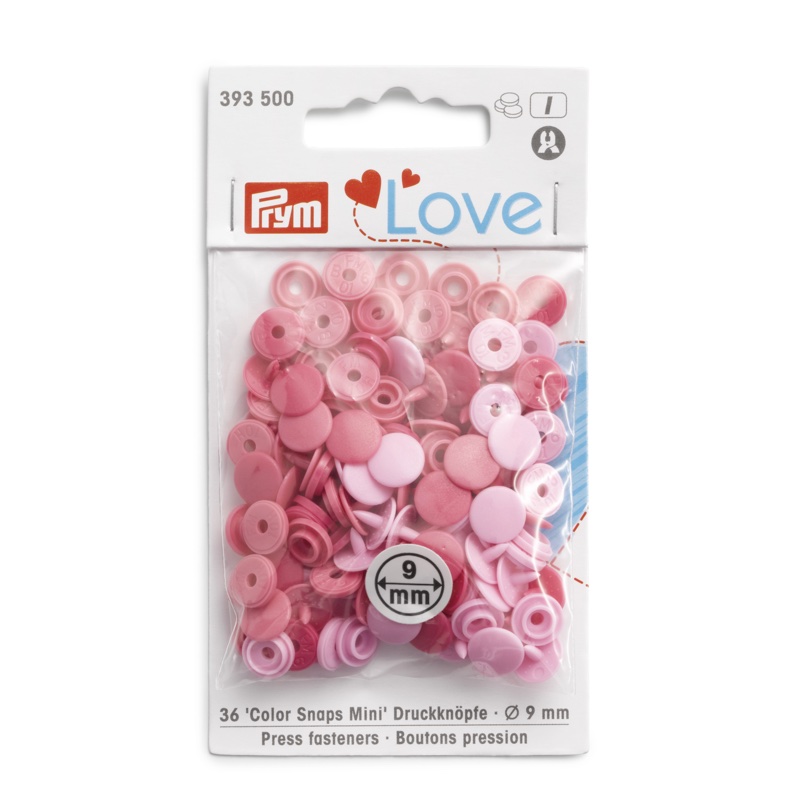 Botones de presión Prym Love - Rosa 9mm.