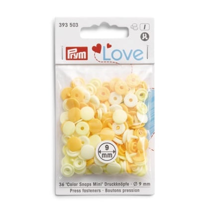 Botones de presión Prym Love - Amarillo 9mm.