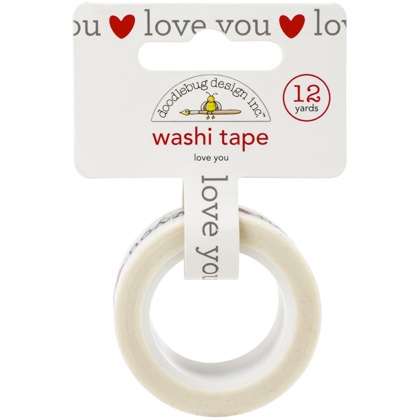 Cinta adhesiva decorativa 15mm - Love You, Love Notes