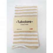 Tubular elástico - Líneas - Blanco/Beige - 30x8cm.