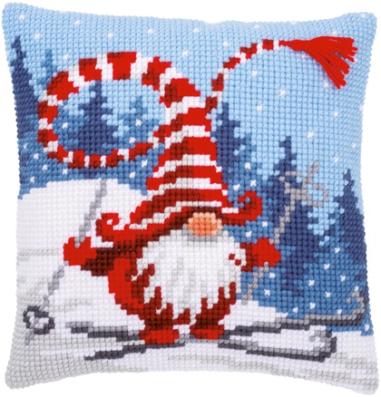 Almohada: Gnomo navideño en el esquí II