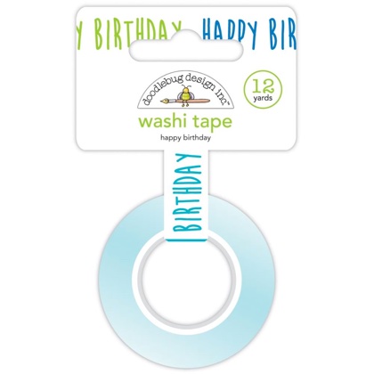 Cinta adhesiva decorativa 15mm - Happy Birthday, Party Time