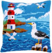 Almohada: Faro y gaviotas