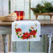Camino de mesa - Flores de navidad