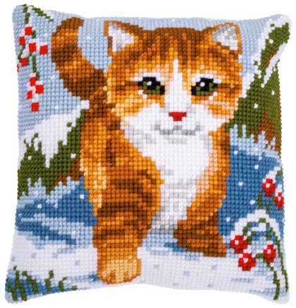 Almohada: Gato en la nieve