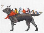 Perro con aves