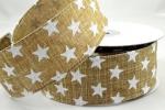 Cinta 25mm - Christmas Stars - Natural