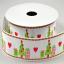 Cinta 25mm - Navidad Grosgrain - Blanco & Verde