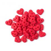 Botones pequeños - Corazones rojos 1826