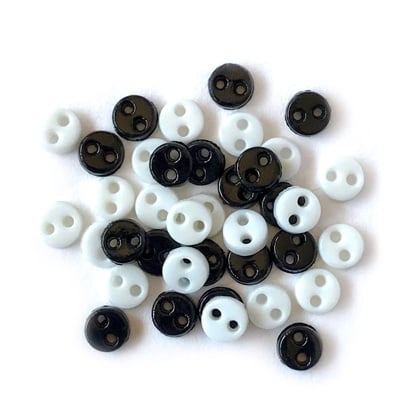 Botones pequeños - Blanco y negro Micro 1811