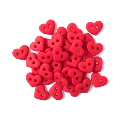 Botones pequeños - Corazones rojos 1826