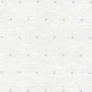 Lino Cashel 28ct - Blanco con mini puntos azul
