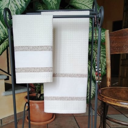 Pareja de toallas - Panal - Ecru