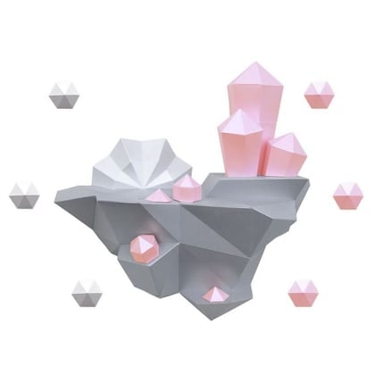 Island with Crystals - Kit de papercraft