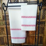 Pareja de toallas - Panal - Rojo