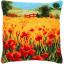 Almohada: Paisaje de amapolas
