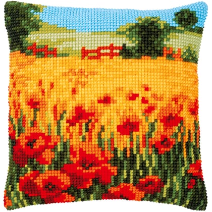Almohada: Paisaje de amapolas
