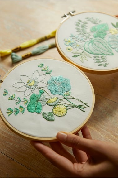 Jardin acuático - Kit duo de bordado